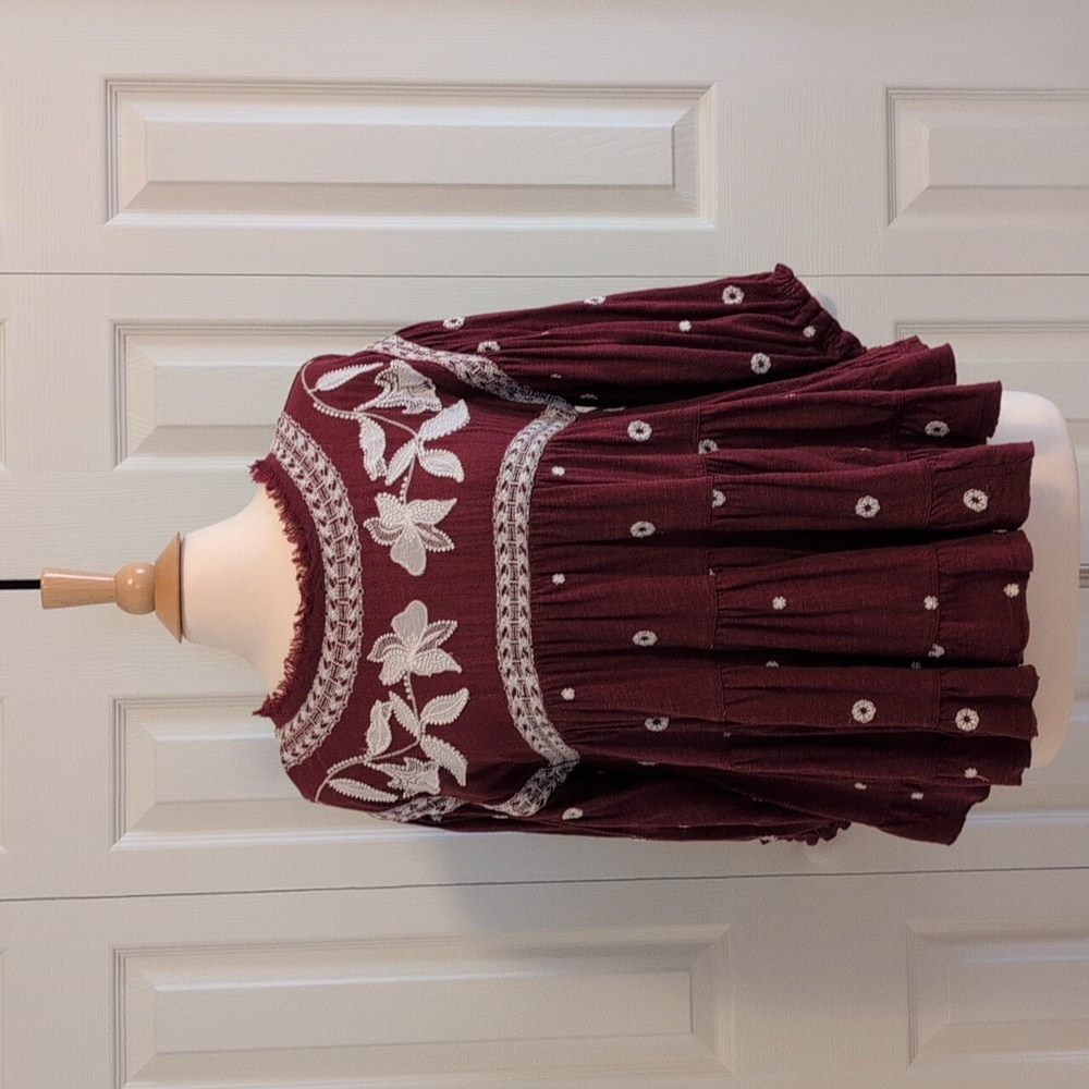 Free People Embroidered Blouse